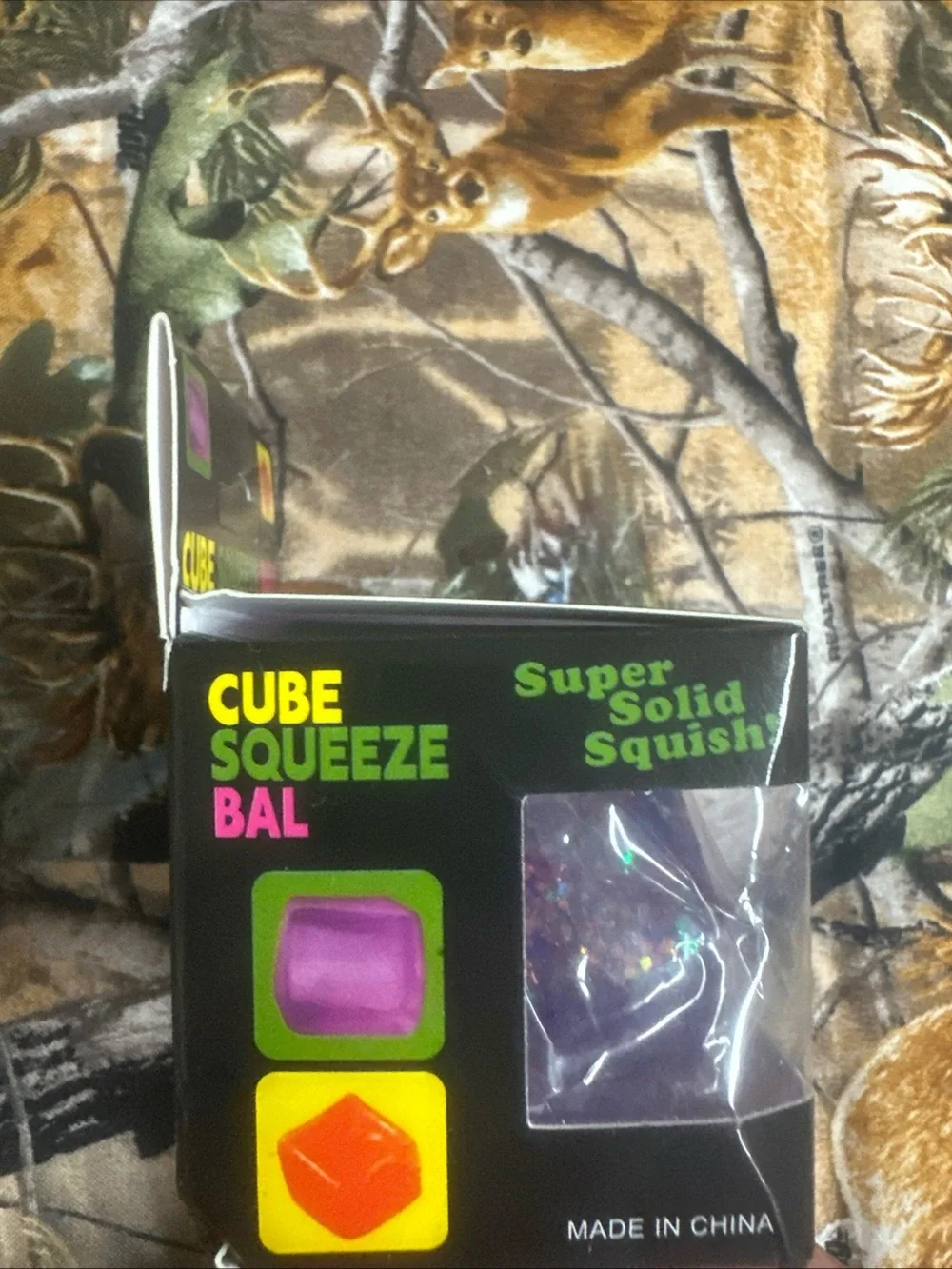 Cube Squeeze Ball Super Solid Squish Stress Ball - Purple Glitter